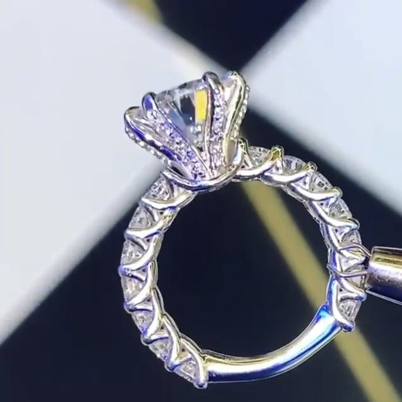 💝 Luxury Large Round Gemstone Anillos Bling Bling Zircon Rings for Women PD190 - Picture 2 of 8